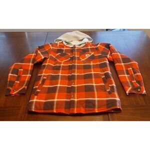 Carhartt Sherpa Lined Snap Front Plaid Flannel Hooded Jacket Youth XL 18-20 NWT